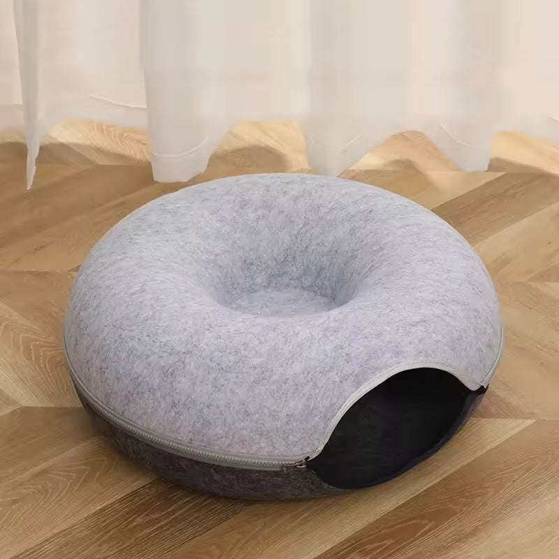 Túnel Interactivo Con Forma de Donut Para Gatos