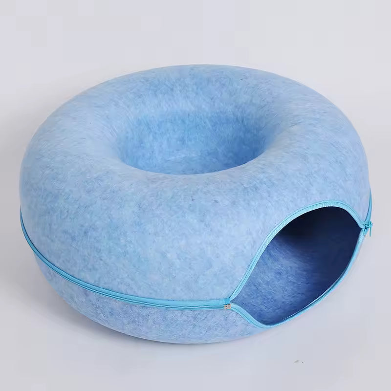 Túnel Interactivo Con Forma de Donut Para Gatos