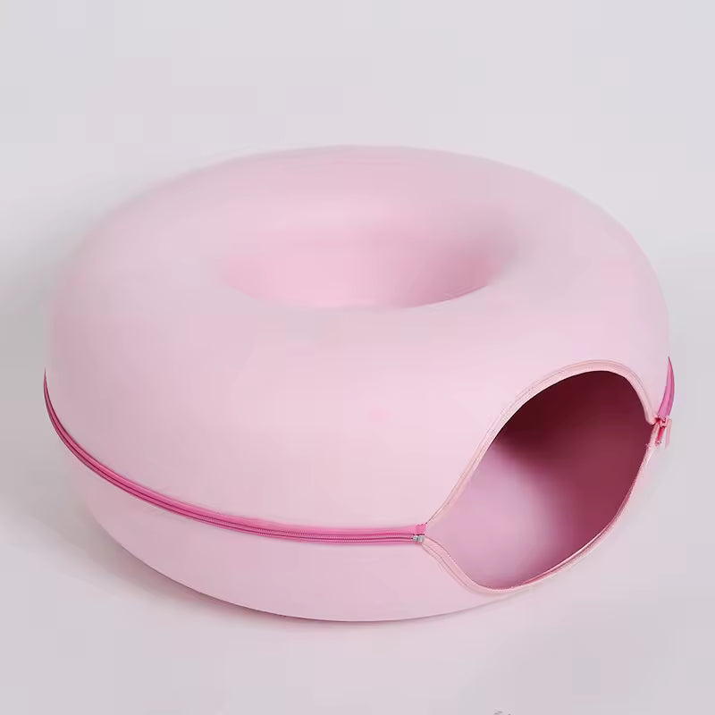 Túnel Interactivo Con Forma de Donut Para Gatos