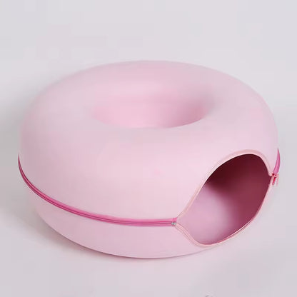 Túnel Interactivo Con Forma de Donut Para Gatos